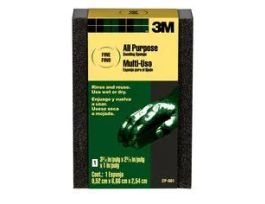 3M™ General Purpose Sanding Sponge CP-001A, Block, 3 3/4 in x 2 5/8 in x 1 in, Fine, Bulk, 250/cs