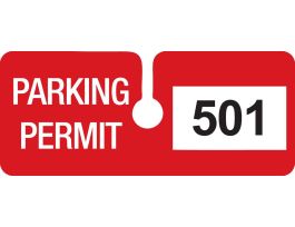 Rearview mirror hanging tags, Number Sequence 501 to 600, Red