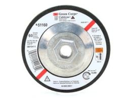 3M™ Green Corps™ Flexible Grinding Wheel, T27, 4-1/2 in x 1/8 in x 5/8 in-11 Internal, 36, 10/Carton, 40 ea/Case