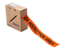ToughStripe® Floor Marking Tape Roll -  Polyester, Black on Orange, 2 x 100