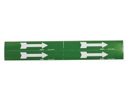 Self-Sticking Vinyl Arrow, 1.125" H x 7" W, White on Green, Card of 4 Each