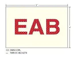 3M™ Photoluminescent Film 6900, Shipboard Sign 3MN112PL, 6 in x 4 in, EAB, 10/Package
