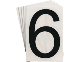 ToughStripe® Floor Marking Polyester 8 in Label Number 6 Black 20/PK