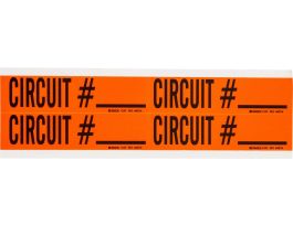 Circuit Conduit and Voltage Lbls 1.125 in H x 4.125 in W BK on OR 4/CD