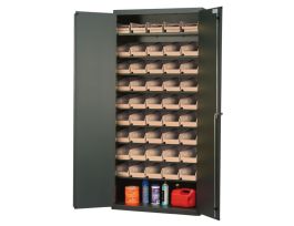 CABINET W/45 IVORY BINS STEEL 18X36X78IN