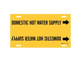 Domestic Hot Water Supply Pipe Marker, 10" H x 24" W, Fits Pipes 8" Dia. Thru 9.875" Dia.