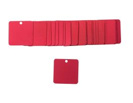 Blank Valve Tags, 2" H x 2" W, Aluminum, Red