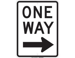 One Way Sign, 24" H x 18" W x 0.090" D, Aluminum, , Arrow Direction Right