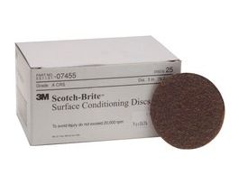 Scotch-Brite™ Surface Conditioning Disc, SC-DH, 07455, A/O Coarse, 3 in x NH, 25/Carton, 100 ea/Case
