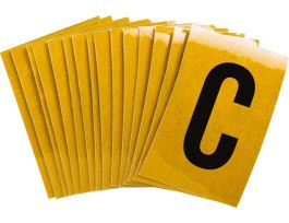 BradyLite 1 in Reflective Numbers Black on Yellow, C 25/PK