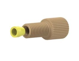 Flangeless Fitting, Standard Knurl, Natural ETFE, 1/8" OD Tubing, 1/4-28 Flat-Bottom; 1/EA