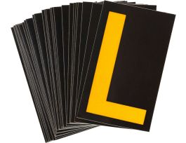 BradyLite 1.5 in Reflective Numbers Yellow on Black, L 25/PK