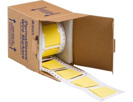 PermaSleeve Heat Shrink Wire and Cable Labels 1-1/2" Dia for 3" Core Printers - 2" Yellow Double-Sided