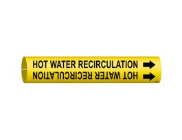 Hot Water Recirculation Pipe Marker, 2.8125" H x 2.8125" W, Fits Pipes 4" Dia. Thru 6" Dia.