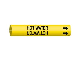 Hot Water Pipe Marker, 2.8125" H x 2.8125" W, Fits Pipes 4" Dia. Thru 6" Dia.