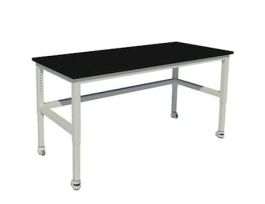 Heavy Duty Steel Table, Adjustable Height, Vibration Isolation Casters, 72" Wide, 30" D, Phenolic Work Surface
