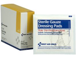 GAUZE PAD STERILE 3IN X 3IN 20 PER BOX