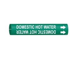 Domestic Hot Water Pipe Marker, Fits Pipes 0.75" Dia. Thru 1.375" Dia.