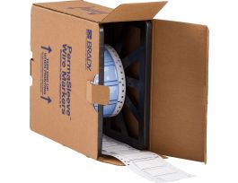 PermaSleeve Heat Shrink Wire and Cable Labels 3/4" Dia for 3" Core Printers - 2" White Single-Sided