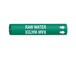 Raw Water Pipe Marker, 0.875" H x 0.875" W, Fits Pipes 1.5" Dia. Thru 2.375" Dia.