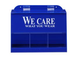 Triple Ear Plug Dispenser, 10" H x 12.625" W x 6.75" D, Blue/White