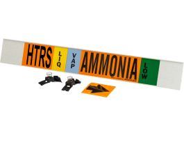 HTRS LIQVAP AMMONIA LOW Pipe Marker, 4" H x 24" W, Fits Pipes 8" Dia. or Larger