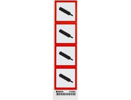 GHS Gas Pressure Picto Labels: Paper, Black/Red on White, 2" H x 2" W