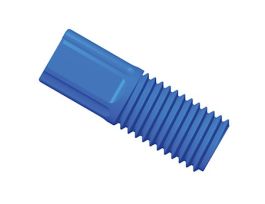 Compact Tubing End Fitting, inverted cone, 3/16"OD, 5/16"-24 UNFM, blu PP; 10/pk