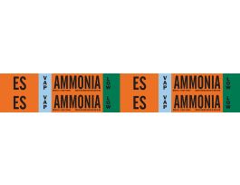 ES VAP AMMONIA LOW Pipe Marker, 1.125" H x 7" W, Card of 4 Each, Fits Pipes 0.75" Dia. Thru 2.375" Dia.