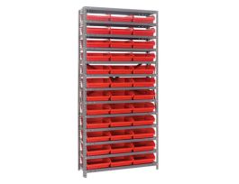 18IN X 36IN X 75IN 36 RED BINS 4IN BIN