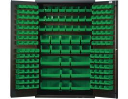 CABINET W/171 GREEN BINS STL 48X24X78IN