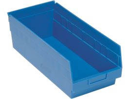 17 7/8INX 8 3/8INX 4IN SHELF BIN BLUE
