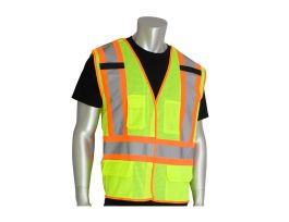 Class 2, Z96 Mesh Breakaway Vest, X Back H&L Closure Two Tone