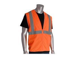 Class 2 Solid Vest, No Pocket, Zipper Closure, 2in. Tape