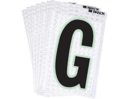 Glow in the Dark 2 in Black, Green Glow on Silver Letter G 10/PK