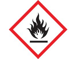 GHS Pictogram Labels, Flame Pictogram, 4" x 4", Adhesive Coated Paper, Roll