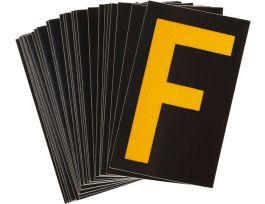 BradyLite 1.5 in Reflective Numbers Yellow on Black, F 25/PK