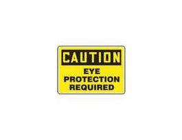 Safety Sign, Caution - Eye Protection Required, 7" X 10", Plastic