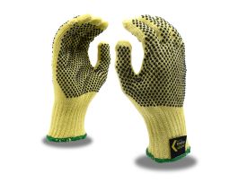 100% KEVLAR®, MACHINE KNIT, 7-GAUGE, 2-SIDE PVC DOTS, ANSI CUT LEVEL A2