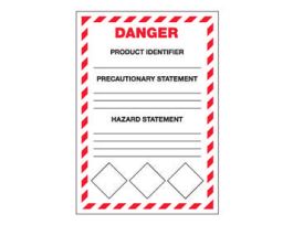 GHS LABELS DANGER 5INX3.5IN PK5