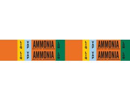 LIQVAP AMMONIA LOW Pipe Marker, 1.125" H x 7" W, Card of 4 Each, Fits Pipes 0.75" Dia. Thru 2.375" Dia.