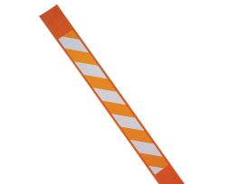 Reflective BradyStake Warning Stakes, White on Orange