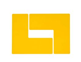 ToughStripe® Floor Marking Tape L-Shaped Corner Marks -  Polyester, Solid Color, Yellow, 4" x 10"