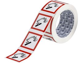 GHS Corrosive Picto Label, 2" H x 2" W x .035" D