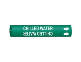 Chilled Water Pipe Marker, 2" H x 2" W, Fits Pipes 2.5" Dia. Thru 3.875" Dia.