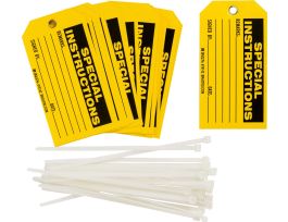 Universal Inspection Tag SPECIAL INSTRUCTIONS Polyester 3x5.75 BK/YLw 25PK