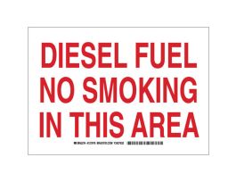 Diesel Fuel No Smoking In This Area Sign, 7" H x 10" W x 0.06" D, Polystyrene