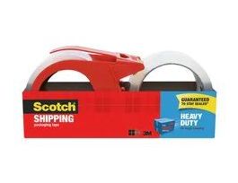 Scotch® Heavy Duty Shipping Packaging Tape 3850-21RD-3GC, 1.88 in x 54.6 yd (48 mm x 50 m) 2 Rolls with Dispenser