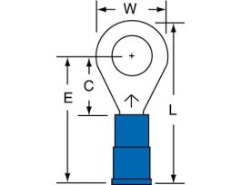 3M™ Scotchlok™ Ring Nylon Insulated, 100/bottle, MNG14-14R/SX, standard-style ring tongue fits around the stud, 500/Case