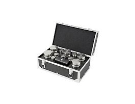 Class F Stainless Steel Grip-Handle Calibration Set with NIST Calibration Certificate; 5 lb (5) to 1/32 oz